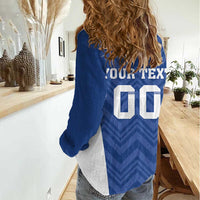 Custom Estonia Football Women Casual Shirt Eesti Jalgpallikoondis