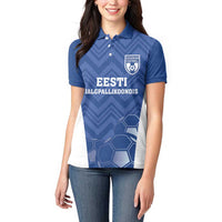 Custom Estonia Football Women Polo Shirt Eesti Jalgpallikoondis