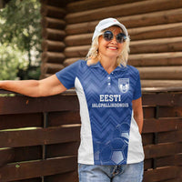Custom Estonia Football Women Polo Shirt Eesti Jalgpallikoondis
