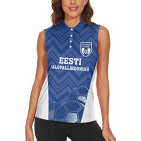 Custom Estonia Football Women Sleeveless Polo Shirt Eesti Jalgpallikoondis