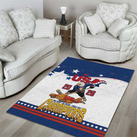 USA Ice Hockey Champions 2026 Area Rug American Eagle Victory Hockey Pride
