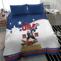 USA Ice Hockey Champions 2026 Bedding Set American Eagle Victory Hockey Pride