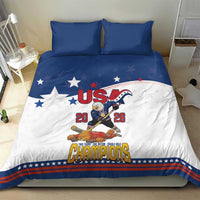 USA Ice Hockey Champions 2026 Bedding Set American Eagle Victory Hockey Pride