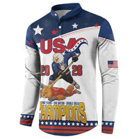 Custom USA Ice Hockey Champions 2026 Button Sweatshirt American Eagle Victory Hockey Pride
