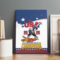 USA Ice Hockey Champions 2026 Canvas Wall Art American Eagle Victory Hockey Pride