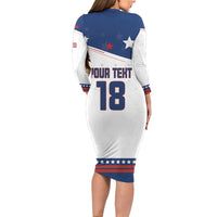 Custom USA Ice Hockey Champions 2026 Long Sleeve Bodycon Dress American Eagle Victory Hockey Pride