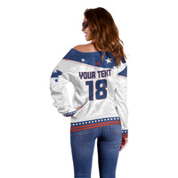 Custom USA Ice Hockey Champions 2026 Off Shoulder Sweater American Eagle Victory Hockey Pride