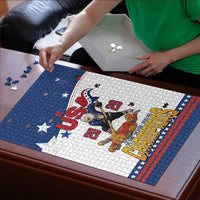 USA Ice Hockey Champions 2026 Puzzle American Eagle Victory Hockey Pride