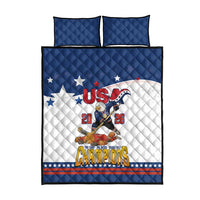 USA Ice Hockey Champions 2026 Quilt Bed Set American Eagle Victory Hockey Pride