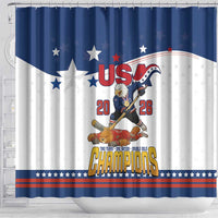 USA Ice Hockey Champions 2026 Shower Curtain American Eagle Victory Hockey Pride