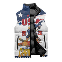 Custom USA Ice Hockey Champions 2026 Sleeveless Puffer Jacket American Eagle Victory Hockey Pride