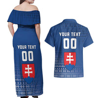 Custom Slovakia Volleyball Couples Matching Off Shoulder Maxi Dress and Hawaiian Shirt Come On Repre