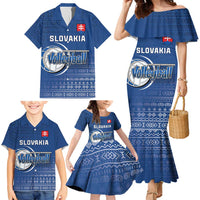 Custom Slovakia Volleyball Family Matching Mermaid Dress and Hawaiian Shirt Come On Repre