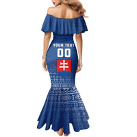 Custom Slovakia Volleyball Family Matching Mermaid Dress and Hawaiian Shirt Come On Repre