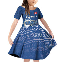Custom Slovakia Volleyball Family Matching Off Shoulder Short Dress and Hawaiian Shirt Come On Repre