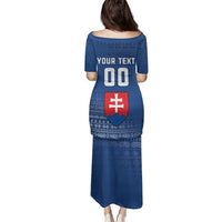 Custom Slovakia Volleyball Family Matching Puletasi and Hawaiian Shirt Come On Repre