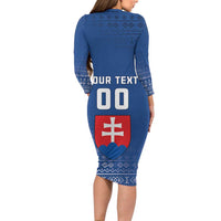 Custom Slovakia Volleyball Long Sleeve Bodycon Dress Come On Repre