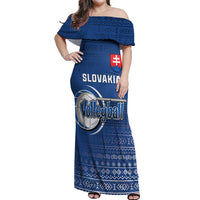 Custom Slovakia Volleyball Off Shoulder Maxi Dress Come On Repre