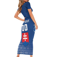 Custom Slovakia Volleyball Short Sleeve Bodycon Dress Come On Repre