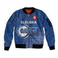 Custom Slovakia Volleyball Sleeve Zip Bomber Jacket Come On Repre