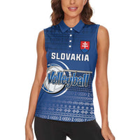 Custom Slovakia Volleyball Women Sleeveless Polo Shirt Come On Repre