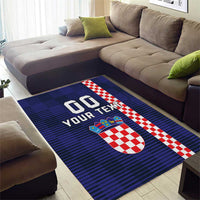 Custom Croatia Volleyball Area Rug Go Champions Sahovnica