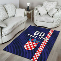 Custom Croatia Volleyball Area Rug Go Champions Sahovnica
