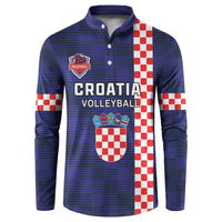 Custom Croatia Volleyball Button Sweatshirt Go Champions Sahovnica