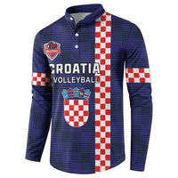 Custom Croatia Volleyball Button Sweatshirt Go Champions Sahovnica