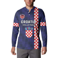 Custom Croatia Volleyball Button Sweatshirt Go Champions Sahovnica