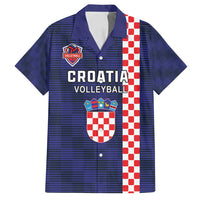 Custom Croatia Volleyball Family Matching Long Sleeve Bodycon Dress and Hawaiian Shirt Go Champions Sahovnica