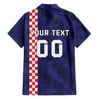 Custom Croatia Volleyball Family Matching Short Sleeve Bodycon Dress and Hawaiian Shirt Go Champions Sahovnica