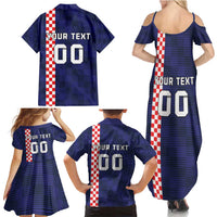 Custom Croatia Volleyball Family Matching Summer Maxi Dress and Hawaiian Shirt Go Champions Sahovnica