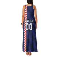 Custom Croatia Volleyball Family Matching Tank Maxi Dress and Hawaiian Shirt Go Champions Sahovnica