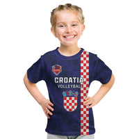 Custom Croatia Volleyball Kid T Shirt Go Champions Sahovnica