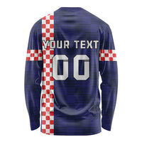 Custom Croatia Volleyball Long Sleeve Shirt Go Champions Sahovnica