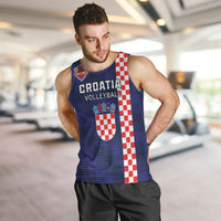 Custom Croatia Volleyball Men Tank Top Go Champions Sahovnica
