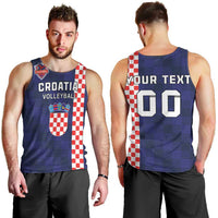 Custom Croatia Volleyball Men Tank Top Go Champions Sahovnica