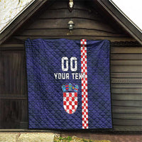 Custom Croatia Volleyball Quilt Go Champions Sahovnica