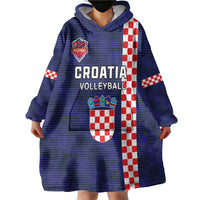 Custom Croatia Volleyball Wearable Blanket Hoodie Go Champions Sahovnica