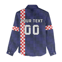 Custom Croatia Volleyball Women Casual Shirt Go Champions Sahovnica