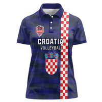 Custom Croatia Volleyball Women Polo Shirt Go Champions Sahovnica