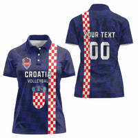 Custom Croatia Volleyball Women Polo Shirt Go Champions Sahovnica