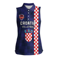 Custom Croatia Volleyball Women Sleeveless Polo Shirt Go Champions Sahovnica
