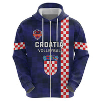 Custom Croatia Volleyball Zip Hoodie Go Champions Sahovnica