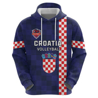 Custom Croatia Volleyball Zip Hoodie Go Champions Sahovnica