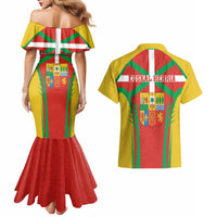 Basque Country Couples Matching Mermaid Dress and Hawaiian Shirt Zazpiak Bat Flag Style