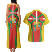 Basque Country Couples Matching Tank Maxi Dress and Hawaiian Shirt Zazpiak Bat Flag Style