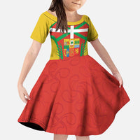 Basque Country Family Matching Puletasi and Hawaiian Shirt Zazpiak Bat Flag Style