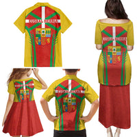 Basque Country Family Matching Puletasi and Hawaiian Shirt Zazpiak Bat Flag Style
